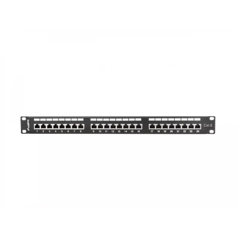 Lanberg PPS6-1024-B 24-Port Cat6 Shielded 1U 19 inch Rackmount Patch Panel, Black