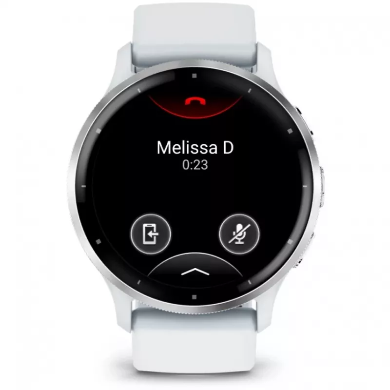 Smartwatch GARMIN Venu 3 — 1.4 inch AMOLED, 45 mm case, GPS, Wi‑Fi, 8 GB, Silver/White, silicone band