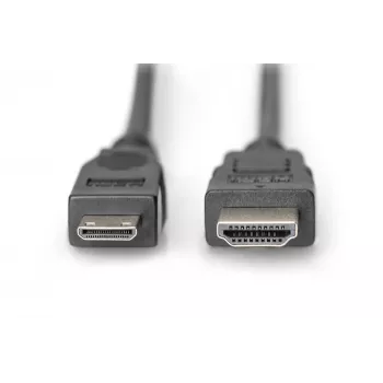 Digitus ASSMANN - Video- / Audio Cable - HDMI - 30 AWG - Mini-HDMI, 19-pin (M) - HDMI, 19-pin (M) - 3 m - Double Insulation - Black (AK-330106-030-S)