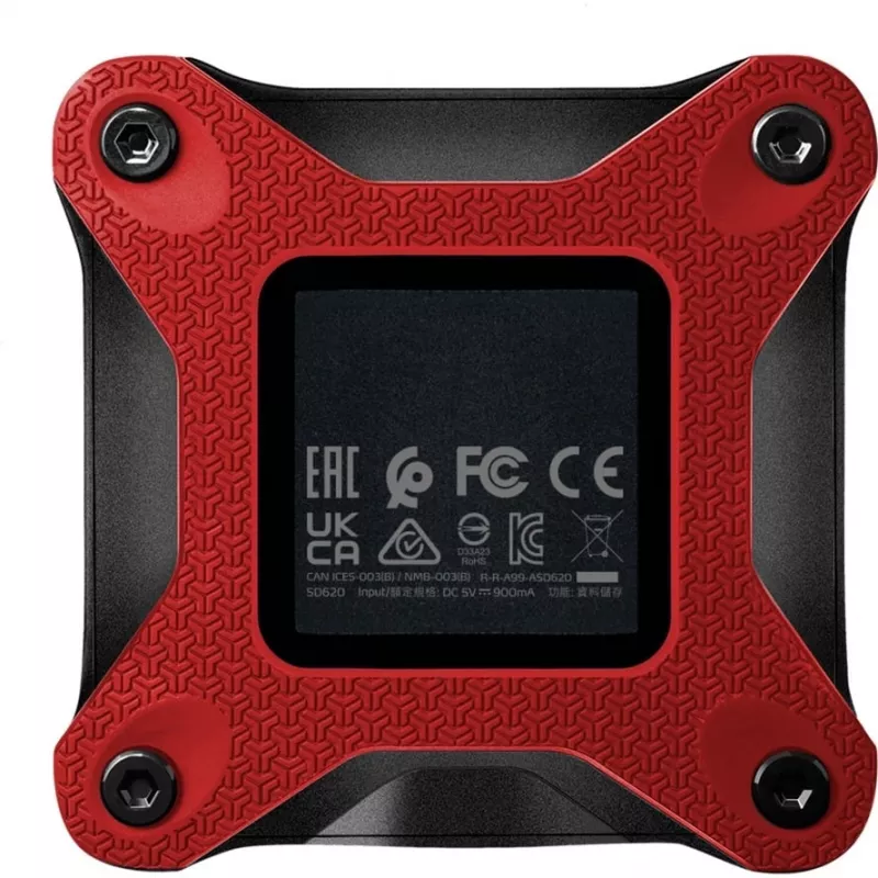 External SSD ADATA SD620 1 TB, Portable USB 3.2 Gen 2 (Micro-USB B), Read 520 MB/s, Write 460 MB/s, Shock resistant, Red