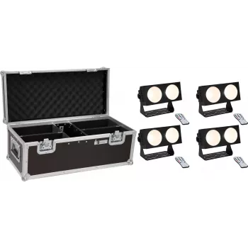 LED light set EUROLITE CBB-2 COB WW 4× with carrying case