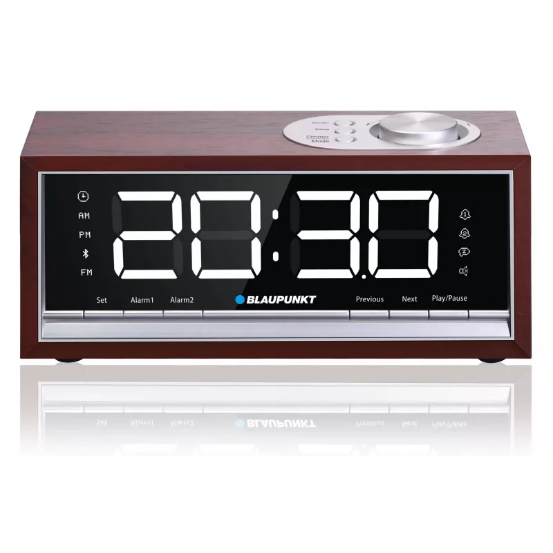 Portable radio alarm clock BLAUPUNKT CR60BT — FM PLL, Bluetooth, LED display, 60 presets, battery/DC, CR2032 backup