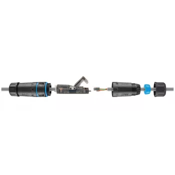 Goobay Outdoor (IP68) network cable connector, CAT 6A Unshielded, UTP - dustproof and waterproof, terminal strip for LSA mounting (tool-free) (44416)