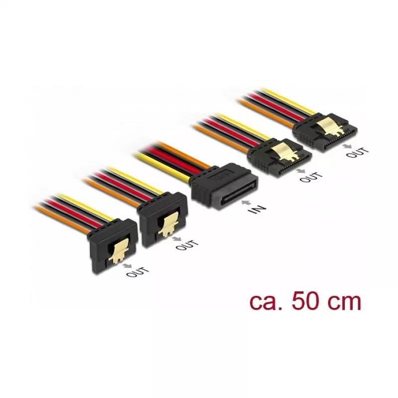 Internal power cable DeLOCK 60152 0.5 m 4 x SATA 15-pin