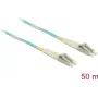 Fiber optic patch cable DELOCK 80151 MMF OM3 50 m 2x LC to 2x LC Aqua colour Full duplex