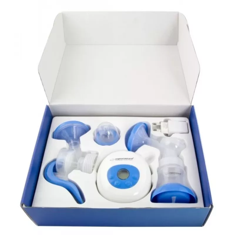 Breast pump ESPERANZA ECM003B Electronic 150 ml, built-in display, blue/white, 100–240V AC