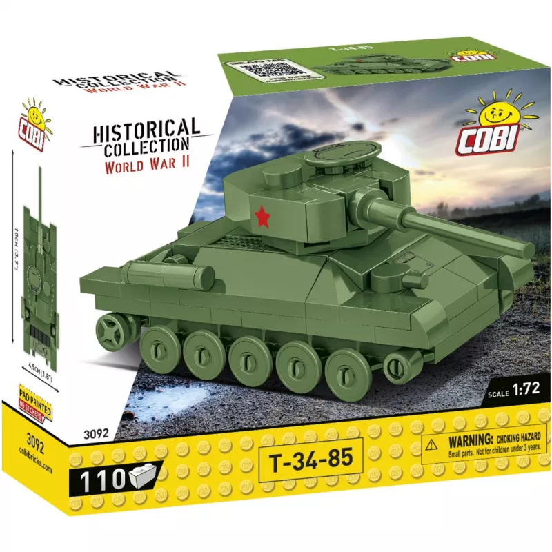Building set Cobi T-34-85 tank model — 110 pieces, age 6+, green