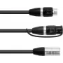 Adapter Cable EUROLITE 30227869 IP XLR 3‑pin Male to 2× IP XLR 3‑pin Female