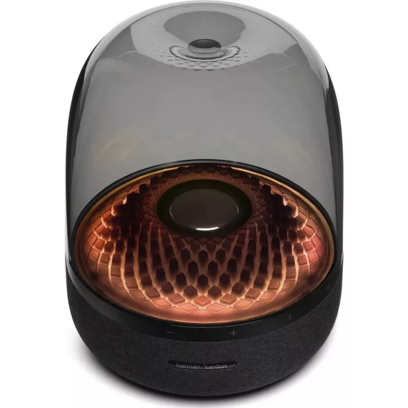 Portable wireless speaker Harman/Kardon Aura Studio 4 — 100 W, 3 drivers, 45–20000 Hz, Black/Transparent