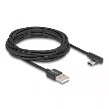 DeLOCK USB 2.0 Cable Type-A male to USB Type-C male angled 3 m black