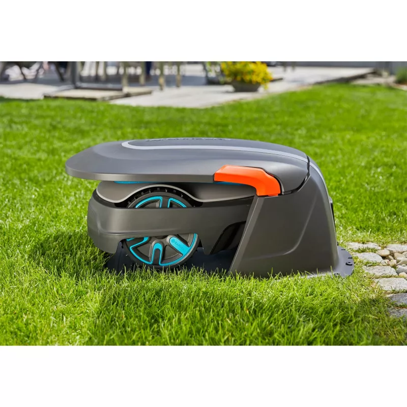 Garage for Robot Mower, shelter Grey/turquoise, for SILENO life, SILENO city
