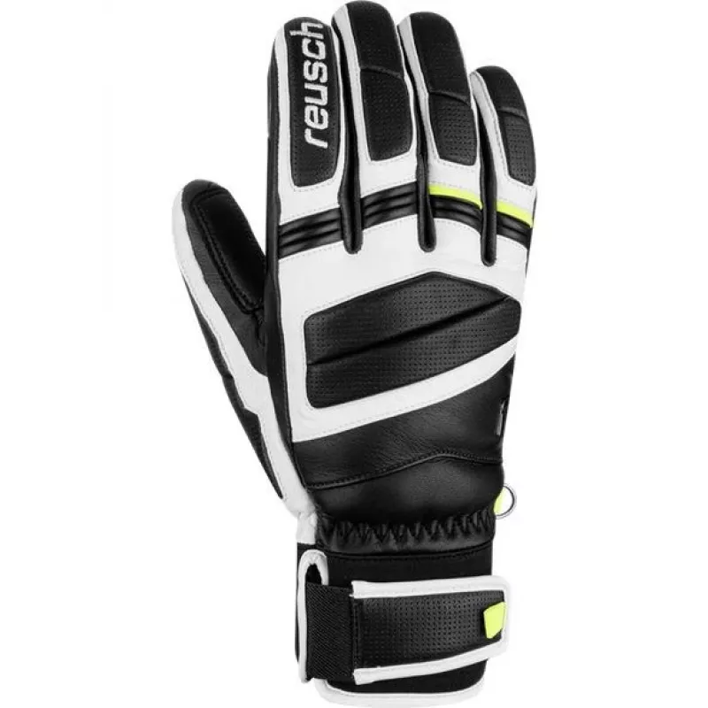 REUSCH MASTER PRO GLOVES SIZE 8.5 black, white and yellow