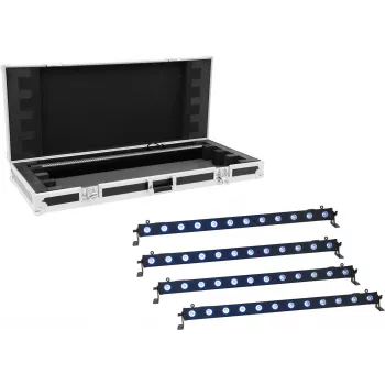 LED bar lighting EUROLITE 4x LED BAR-12 QCL RGB+UV, 4 units, RGB+UV LEDs