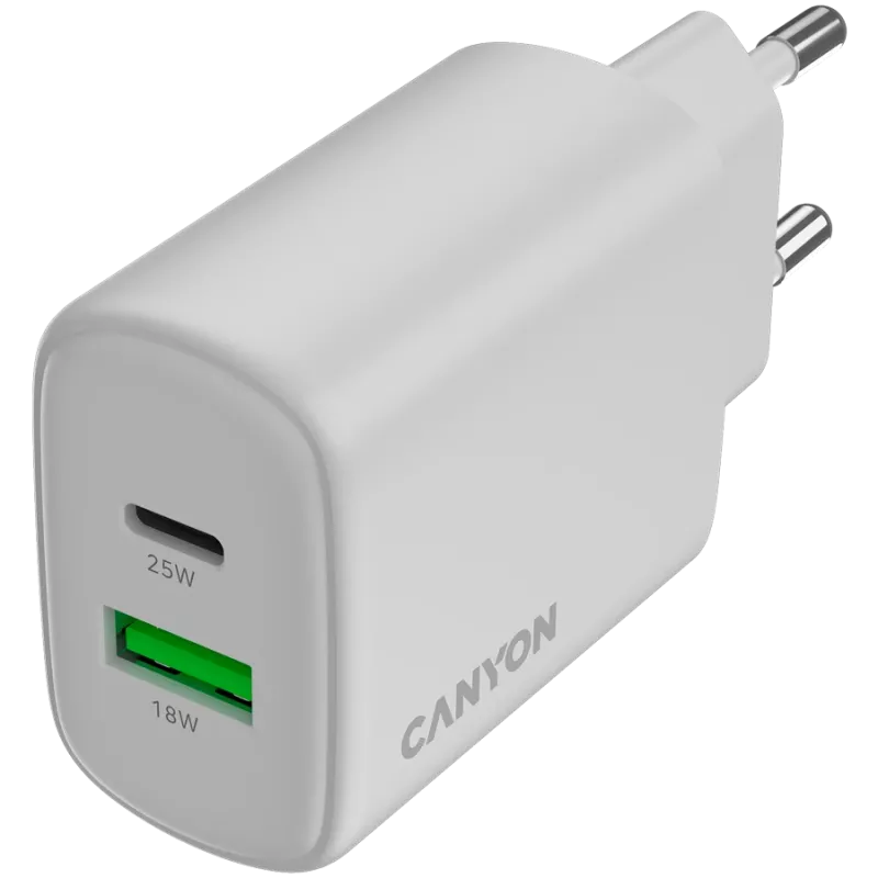 CANYON charger OnCharge 250 25W 1xPD 1xQC EU White