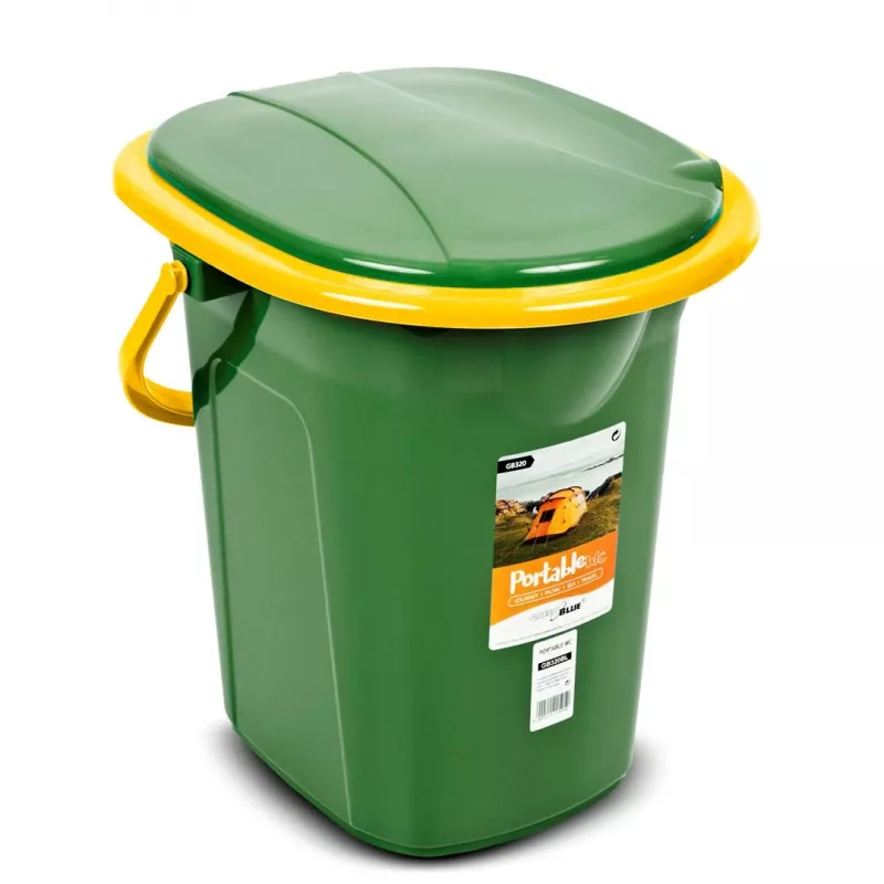Portable Toilet Bucket GreenBlue GB320GO — Lightweight Tourist Camping Toilet