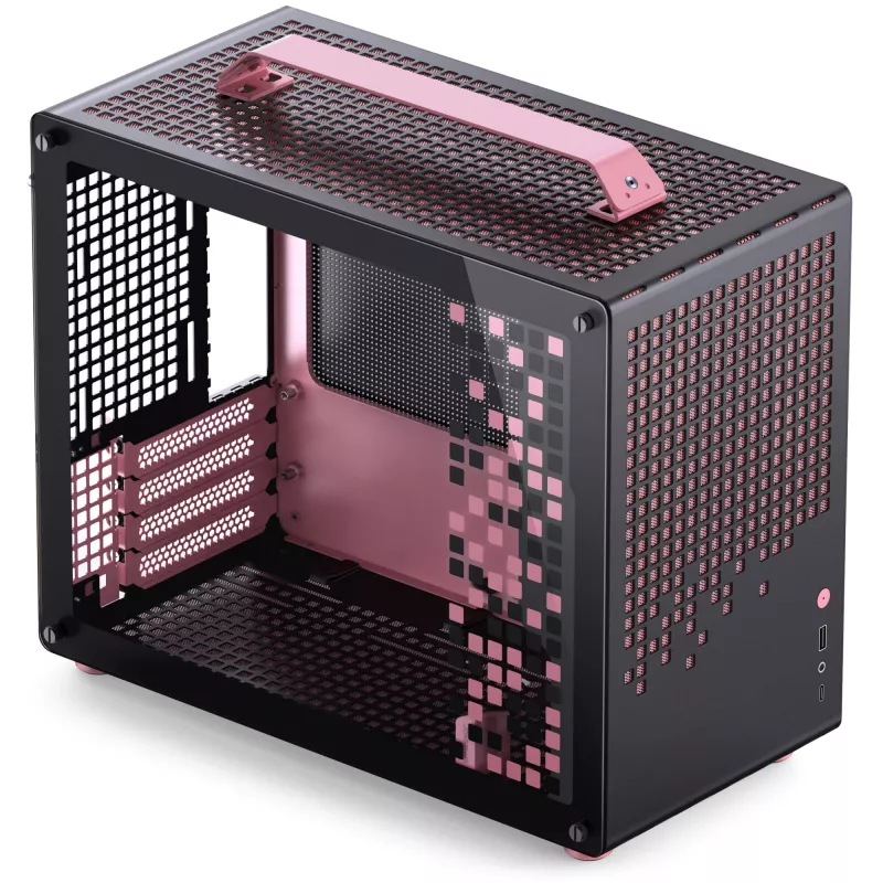 Jonsplus MATX Handle Case Z20 Black-Pink – Mini/Micro/Flex-ATX chassis with carrying handle