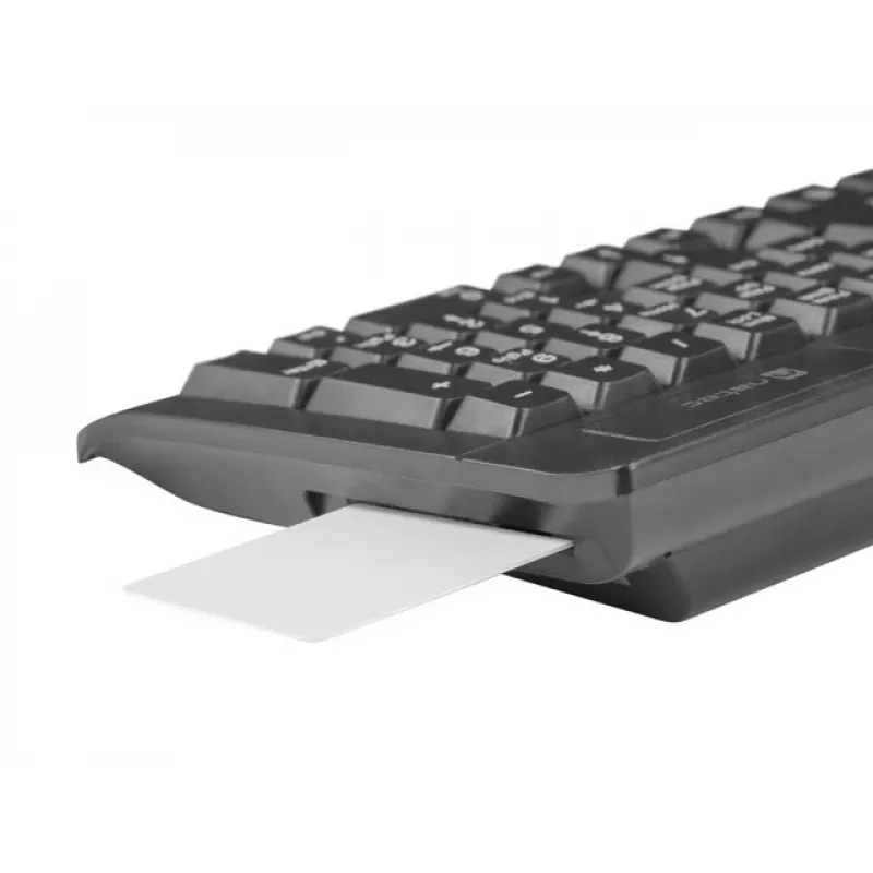 Wired Full-size NATEC Moray ES Keyboard with USB, Spanish QWERTY, 105 keys, ID card reader, 1.5 m cable, black