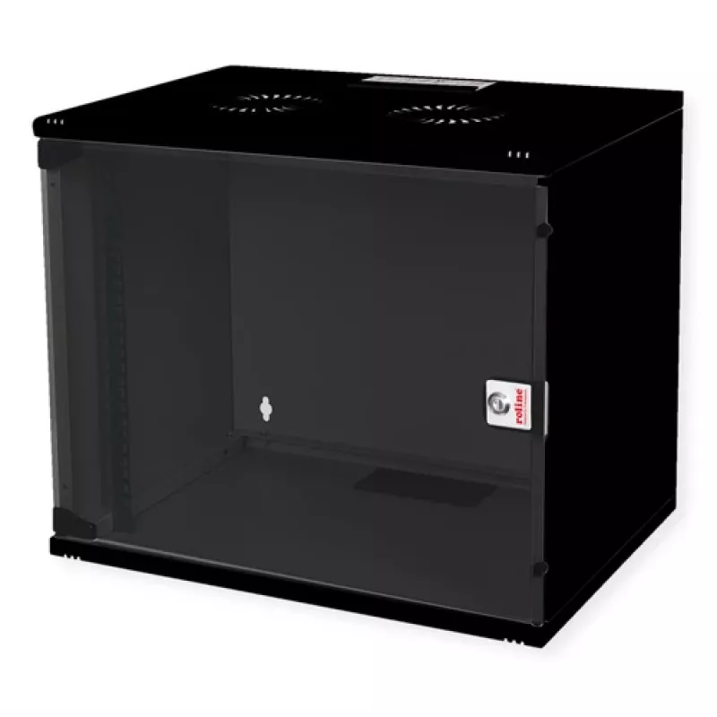 Wall-mount server rack 7U (540×400 mm) ROLINE 19in basic, black, kit