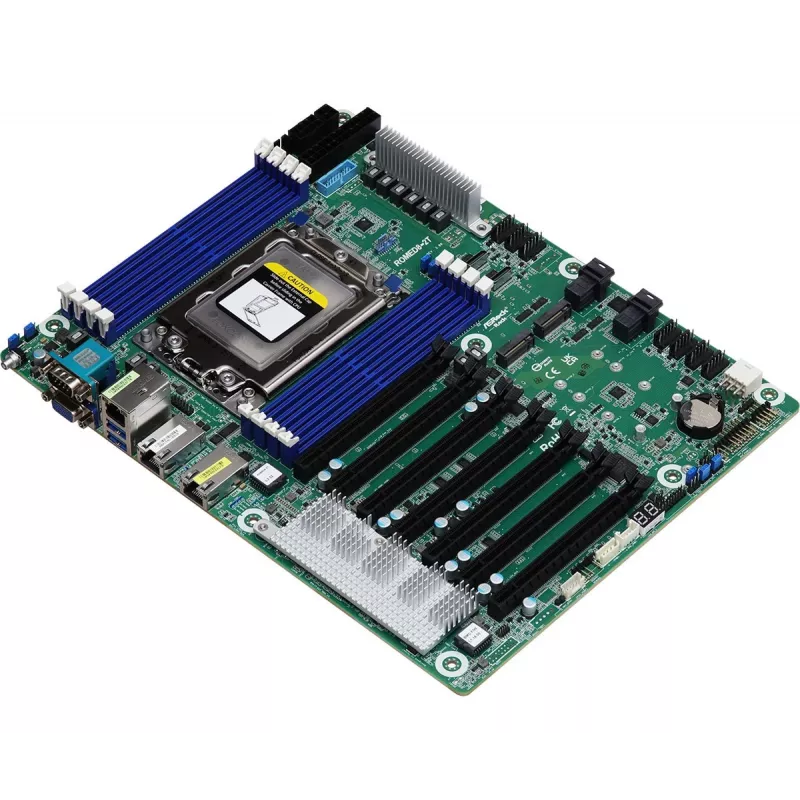 Server motherboard ASRock ROMED8-2T/BCM, AMD EPYC 7003, Socket SP3, ATX, 8× DDR4 DIMM, 3× RJ-45, 10× SATA III, 7× PCIe x16 Gen4