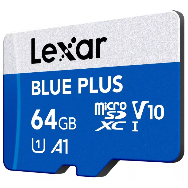 MicroSDXC memory card Lexar BLUE PLUS 64 GB UHS‑I 100 MB/s U1 V10 (blue)