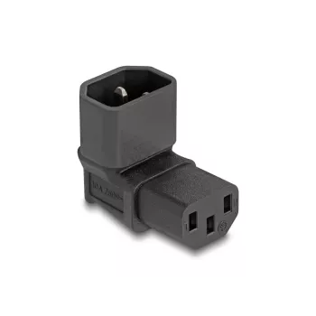 DeLOCK Netzadapter IEC 60320 C14 to C13 Plug Socket 10 A 90° Black 80472