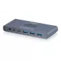 KVM switch DIGITUS USB-C 3.0 HDMI 2‑port 4K60Hz, USB-C/USB-A, aluminium, 135×60×30 mm