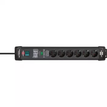 Power Extension Brennenstuhl 1951160400 1.8m 6 AC Outlets Indoor Black