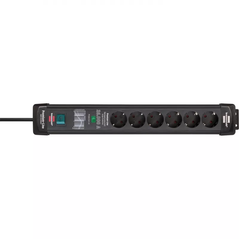 Power Extension Brennenstuhl 1951160400 1.8m 6 AC Outlets Indoor Black