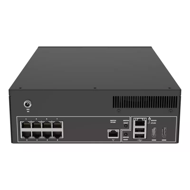 Network Video Recorder AXIS S2208 Mk II 8-channel, 4 TB HDD, SATA, 7680×4320 max, IEEE 802.3at, Black
