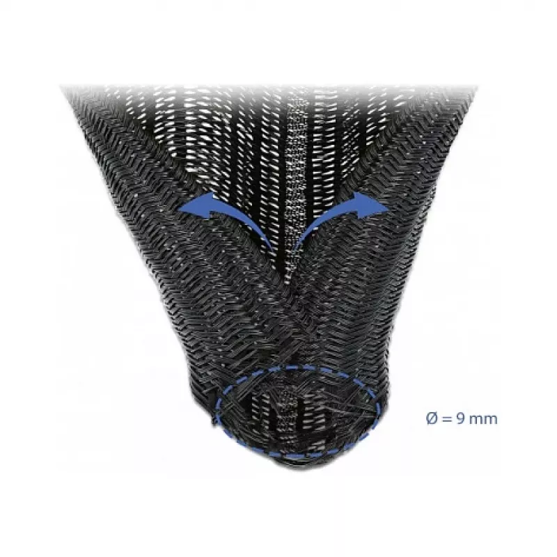 Braided Sleeving DeLOCK 18905 5m x 9mm black