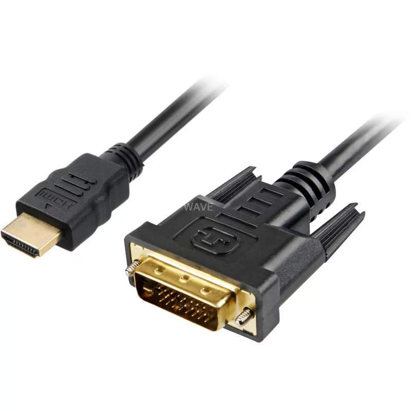 Adapter Cable HDMI > DVI-D (black, 5 Meter, Dual Link, 24+1)
