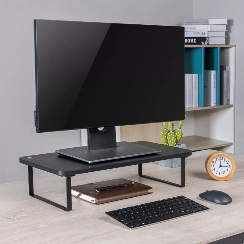 Laptop stand MACLEAN MC-933 adjustable height aluminum, freestanding, for 13 inch–32 inch, max load 20 kg, black