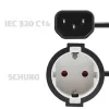 Power adapter QOLTEC 53906 IEC 320 C14 to SCHUKO 16A 250V