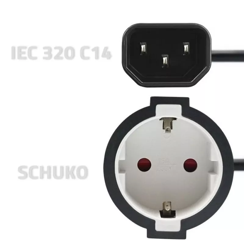 Power adapter QOLTEC 53906 IEC 320 C14 to SCHUKO 16A 250V