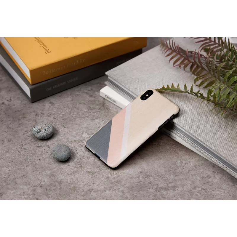 Smartphone case man and wood for iPhone XS Max — pink suit, black