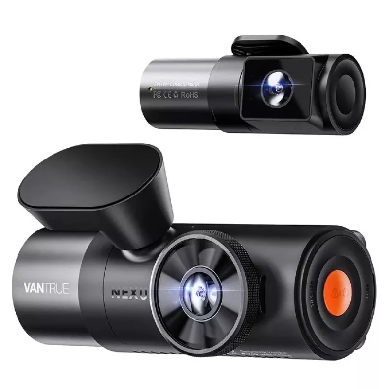 Car Video Recorder VANTRUE N5 Nexus 5 — 4-channel dash cam, 2592×1944 main, 160° front/interior, GPS, Wi‑Fi, IPS display, MicroSD up to 512 GB