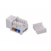 Keystone module LANBERG KSU6-1090, Cat6 U/UTP flat, RJ-45 male to LSA female, AWG 22/26, 14.5×16.1 mm, white