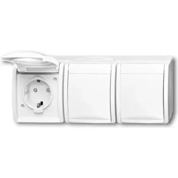 Busch Jaeger 2300/3 EBW-54 Socket Outlet CEE 7/3 White (2084-0-0724)