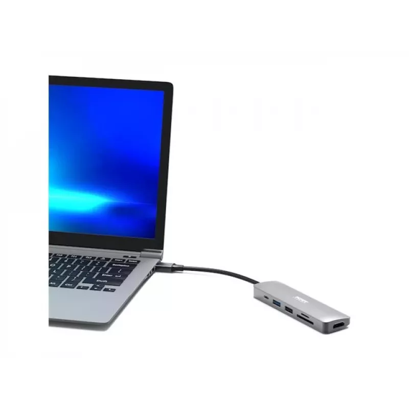 Interface hub Port Designs 900162 USB Type-C — USB Type-C output, 3840x2160@60Hz, 20V/5A input, 117×34×13 mm, silver