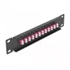 Fiber Optic Patch Panel DeLOCK 10 inch 12 Port LC Duplex violet 1U black