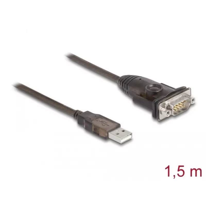 DeLOCK Adapter USB 2.0 Type-A to Serial RS-232 D-Sub 9 pin male 1.5m