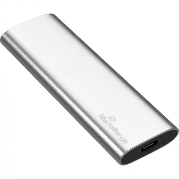 MediaRange MR1102 - SSD - 480GB - external (Portable) - USB 3,2 Gen 2 (USB-C Connector) - Silver (MR1102)