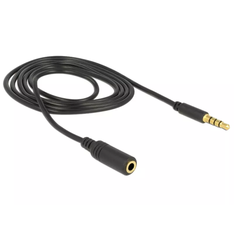 Audio Cable 3.5mm Male to Female DeLOCK 84666 Black 1m