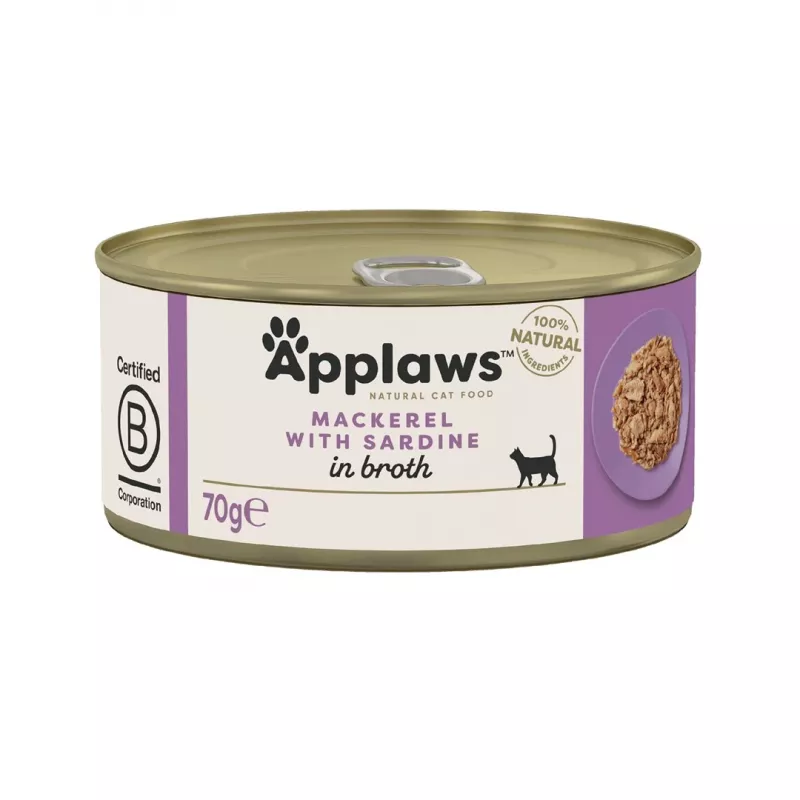 APPLAWS Mackerel with sardine in broth - wet cat food - 70g