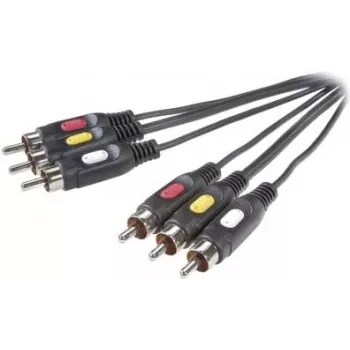 SpeaKa Professional Composite RCA AV Connection Cable [3x RCA-Plug - 3x RCA-Plug] 2 m Black (SP-7869864)