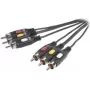SpeaKa Professional Composite RCA AV Connection Cable [3x RCA-Plug - 3x RCA-Plug] 2 m Black (SP-7869864)