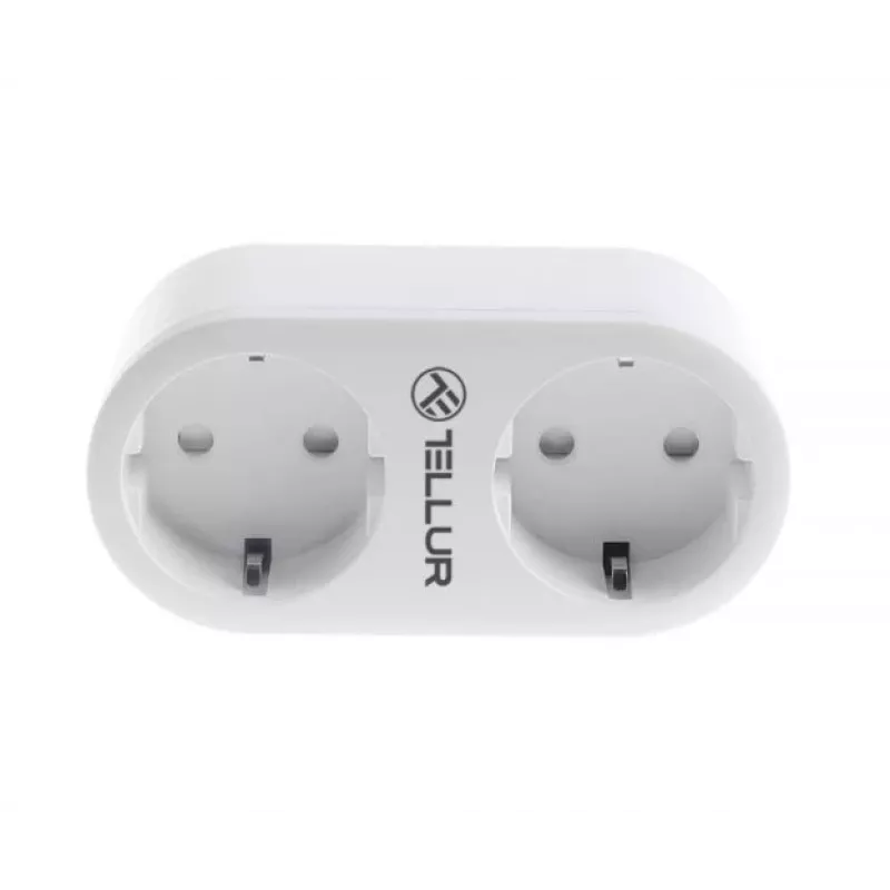 Tellur WiFi AC Dual Plug, Energy reading, 16A, 2400W