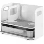 Digitus Desktop Organizer with Qi Charger Steel Grey White 1 Drawer