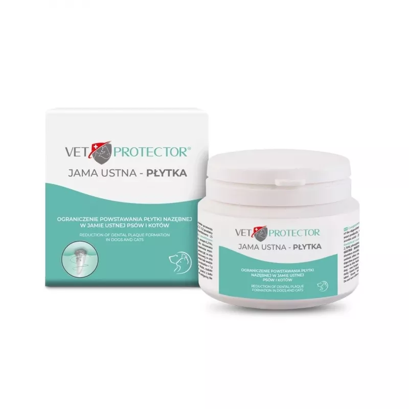 Oral hygiene powder JM Sante Vet Protector 60 g for dogs and cats, dietary supplement for adult pets