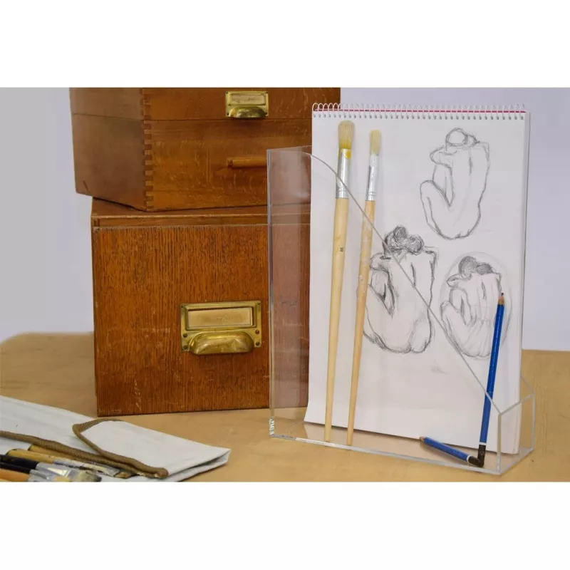 MAUL acrylic Magazine Holder A4, Clear, Thickness: 3,8 mm Dimensions: (B)98 x (T)263 x (H)307 mm (19510-05)